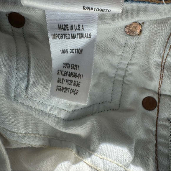 Agolde Riley High Rise Straight Crop Jeans size 29 - Picture 9 of 9